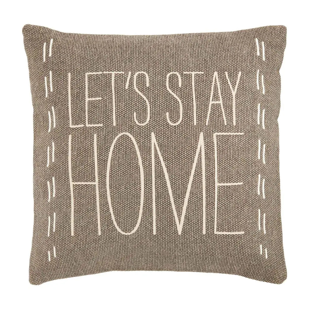 Mud Pie Let's Stay Home Square Pillow - The Perfect Pair  - [boutique]