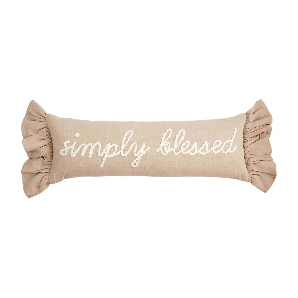 Mud Pie Simply Blessed Ruffle Pillow - The Perfect Pair  - [boutique]