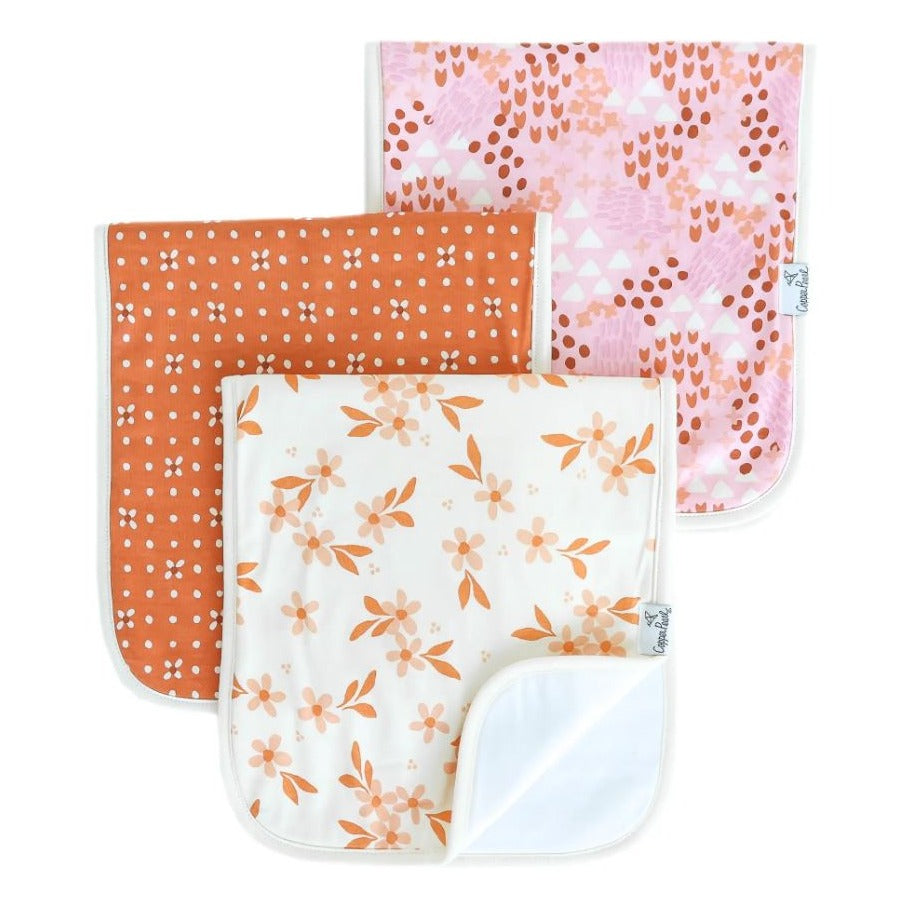 Copper Pearl Rue Burp Cloth Set of 3 - The Perfect Pair  - [boutique]