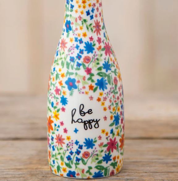 Ceramic Bud Vase - Be Happy - The Perfect Pair