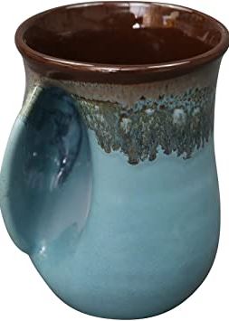 Clay In Motion Ocean Tide Left - Handed Handwarmer Mug - The Perfect Pair