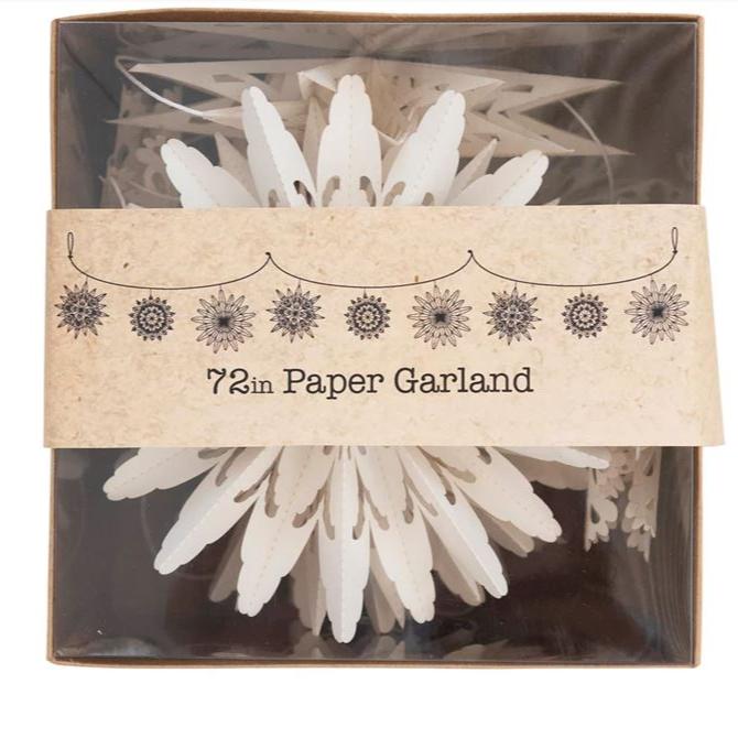 Creative Co - op 72"L Snowflake Garland in Kraft Box - The Perfect Pair