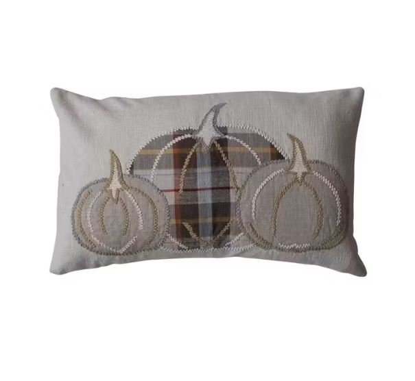 Creative Co - Op Pumpkins & Chambray Pillow - The Perfect Pair