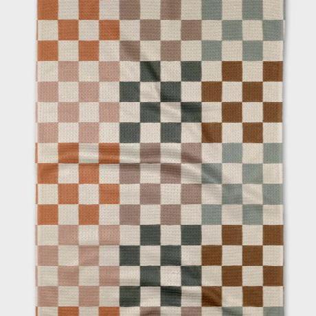 Geometry Fall Checkers Tea Towel - The Perfect Pair