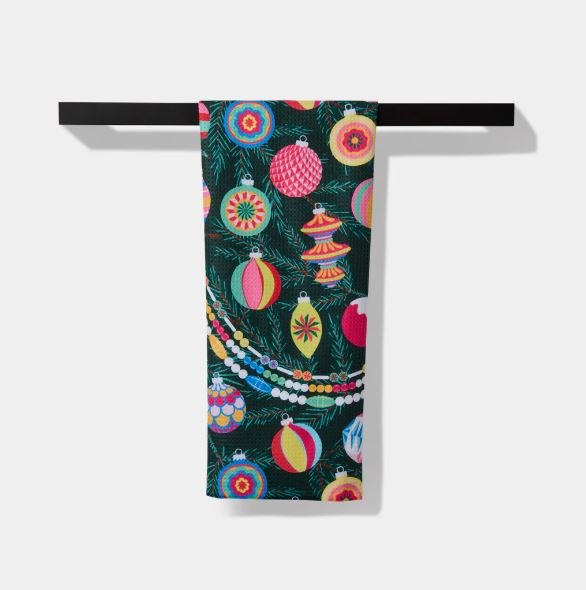 Geometry Tea Towel Shiny Ornaments - The Perfect Pair