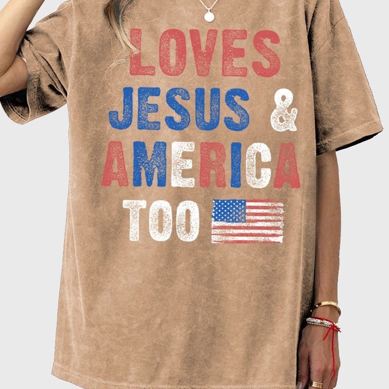 Love Jesus N America Too Mineral Graphic Tee - The Perfect Pair