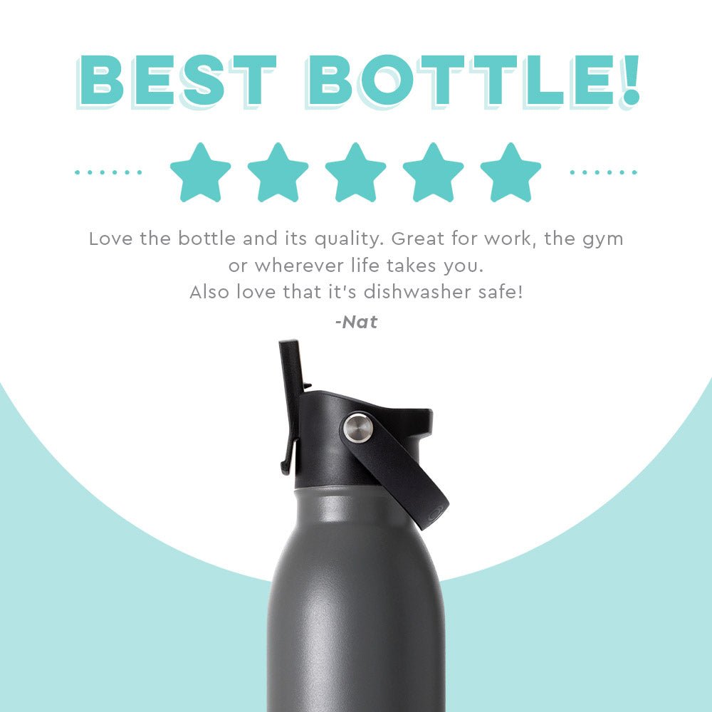 Swig Grey Flip + Sip Water Bottle (20 oz) - The Perfect Pair
