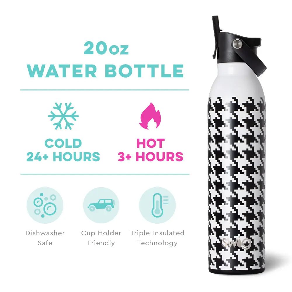 Swig Houndstooth Flip & Sip Water Bottle (20 oz) - The Perfect Pair
