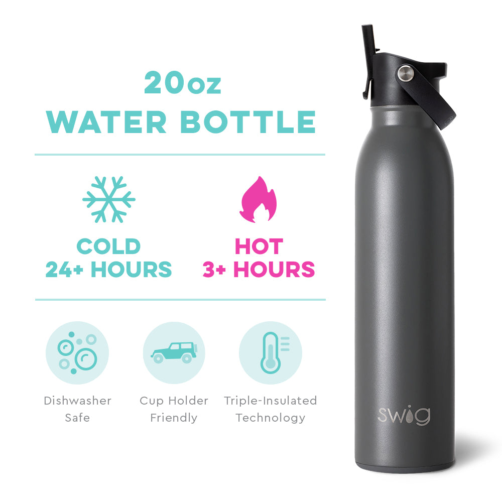 Swig Grey Flip + Sip Water Bottle (20 oz) - The Perfect Pair  - [boutique]
