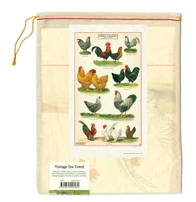 Cavallini Chicken & Roosters Tea Towel - The Perfect Pair  - [boutique]