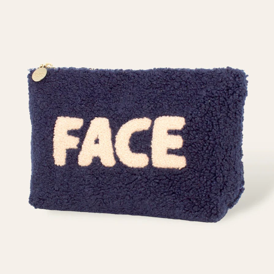 The Darling Effect Zippered Teddy Pouch Navy-FACE - The Perfect Pair  - [boutique]