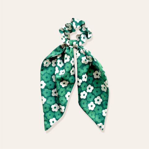 The Darling Effect Green Floral Scrunchie Hair Scarf