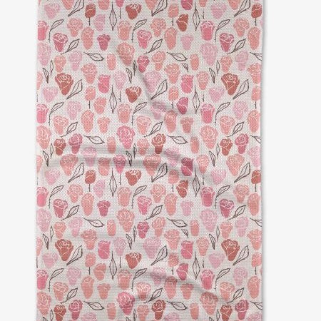 Geometry Neutral Rose Tea Towel