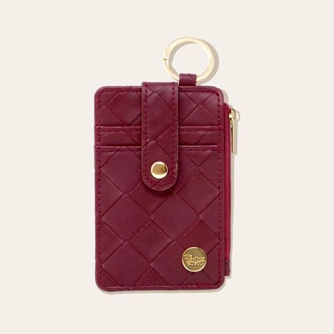 The Darling Effect Woven Keychain Wallet- Plum