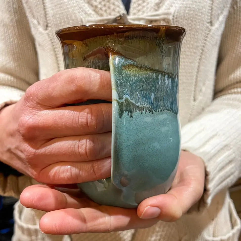 Clay In Motion Ocean Tide Right-Handed Handwarmer Mug - The Perfect Pair  - [boutique]