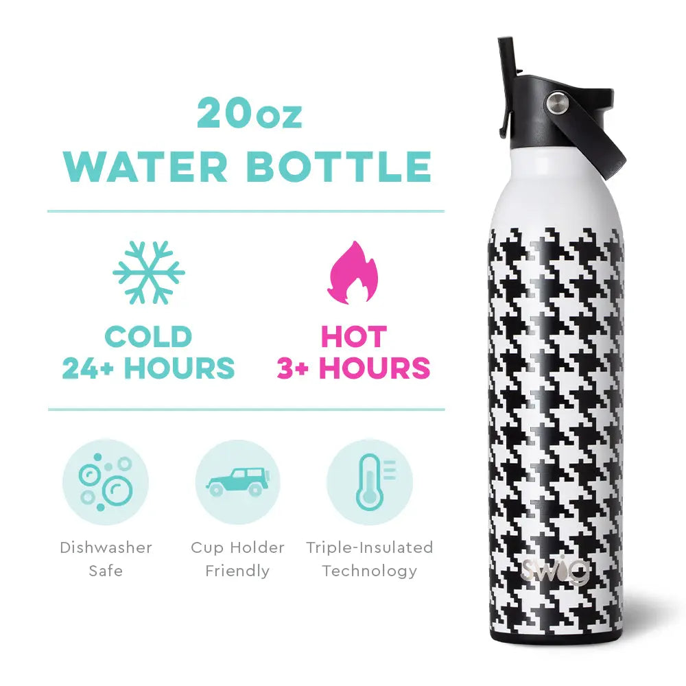 Swig Houndstooth Flip & Sip Water Bottle (20 oz) - The Perfect Pair  - [boutique]