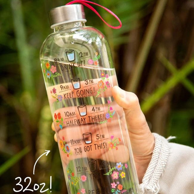 Natural Life Glass Water Bottle - 32oz - The Perfect Pair  - [boutique]