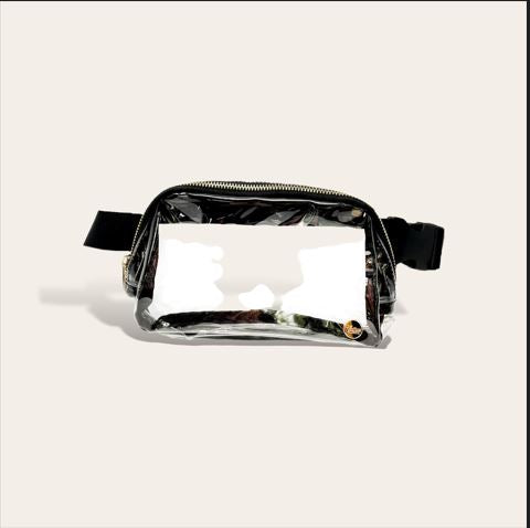 The Darling Effect Clear Stadium All You Need Belt Bag- Midnight Black