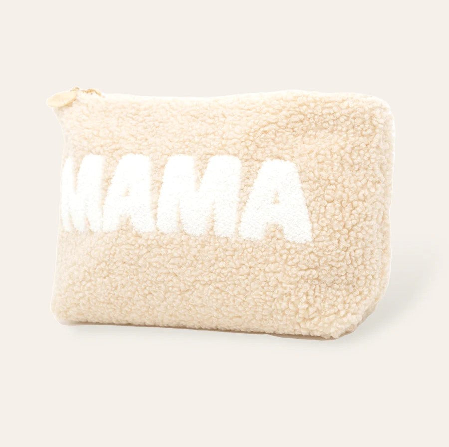 The Darling Effect Zippered Teddy Pouch Tan- MAMA - The Perfect Pair  - [boutique]
