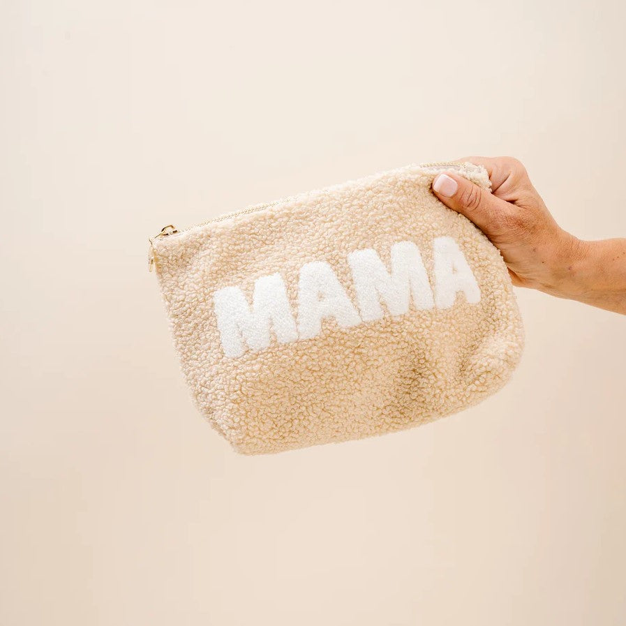 The Darling Effect Zippered Teddy Pouch Tan- MAMA - The Perfect Pair  - [boutique]